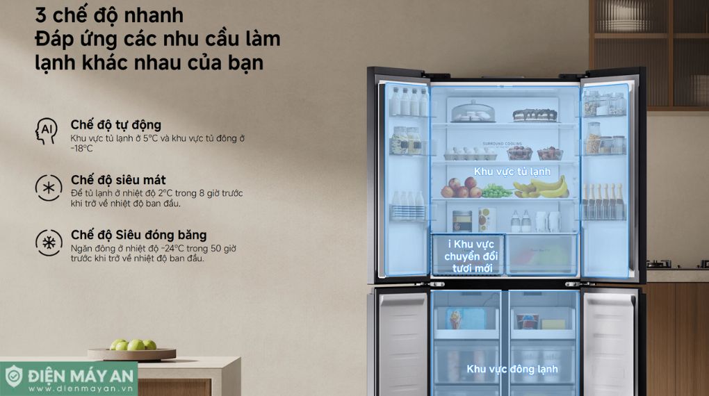 Tủ lạnh Xiaomi Mijia Inverter 510 lít Multi Door MRC51HMPA - Bản quốc tế